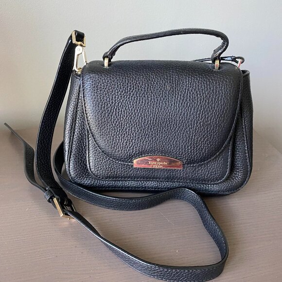 KATE SPADE Alexya Mini Black Pebbled Leather Crossbody Bag - Picture 1 of 14